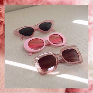3 Pink Sunglasses - Different Frames & Styles
